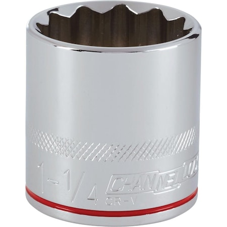 Channellock 1/2 In. Drive 1-1/4 In. 12-Point Shallow Standard Socket 333204